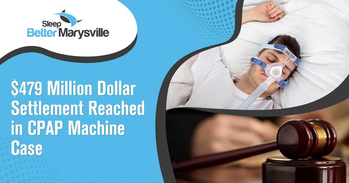 Man sleeping, featured in Sleep Better Marysville's article on the $479 million settlement reached in the CPAP machine case.