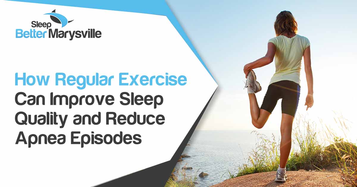 Image of a woman exercising, featuring Sleep Better Marysville and highlighting how regular exercise can improve sleep quality and reduce apnea episodes, ensuring alignment with the page's context.