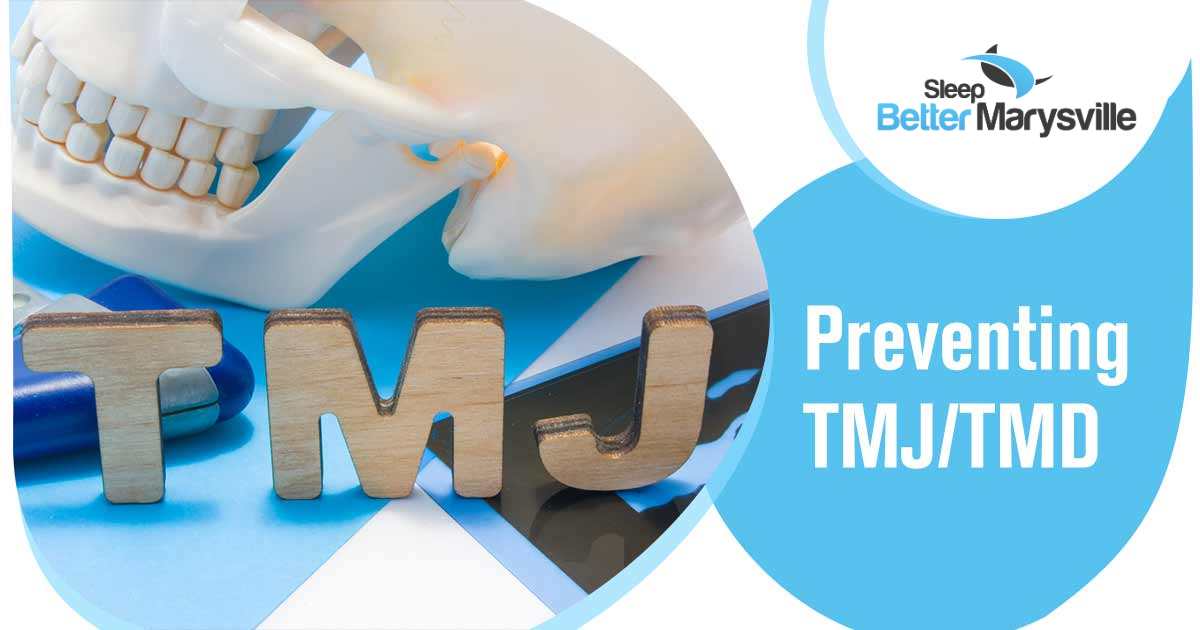 Image of TMJ medical abbreviation of temporomandibular joint. TMJ letters surrounded by human skull with lower jaw, neurological hammer and radiographs. Concept of anatomy, pathology of temporomandibular joint. Are you struggling to get a good night's sleep due to TMJ/TMD pain? Do you feel like no matter what you do, there's no comfort or relief from the discomfort? TMJ/TMD can lead to a variety of physical and mental issues, from headaches and toothaches to depression and anxiety. The physical pain is only part of the problem - lack of sleep can have a devastating impact on your overall quality of life. Sleep Better Marysville is here to help. Our approach focuses on preventing TMJ/TMD-related pain in order to give you a better night's sleep, so you can start feeling better and living life to the fullest. Stop struggling with TMJ/TMD and start sleeping better tonight!