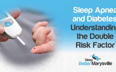 Image of a sugar test, featuring Sleep Better Marysville and highlighting sleep apnea and diabetes as a double risk factor, ensuring alignment with the page's context.