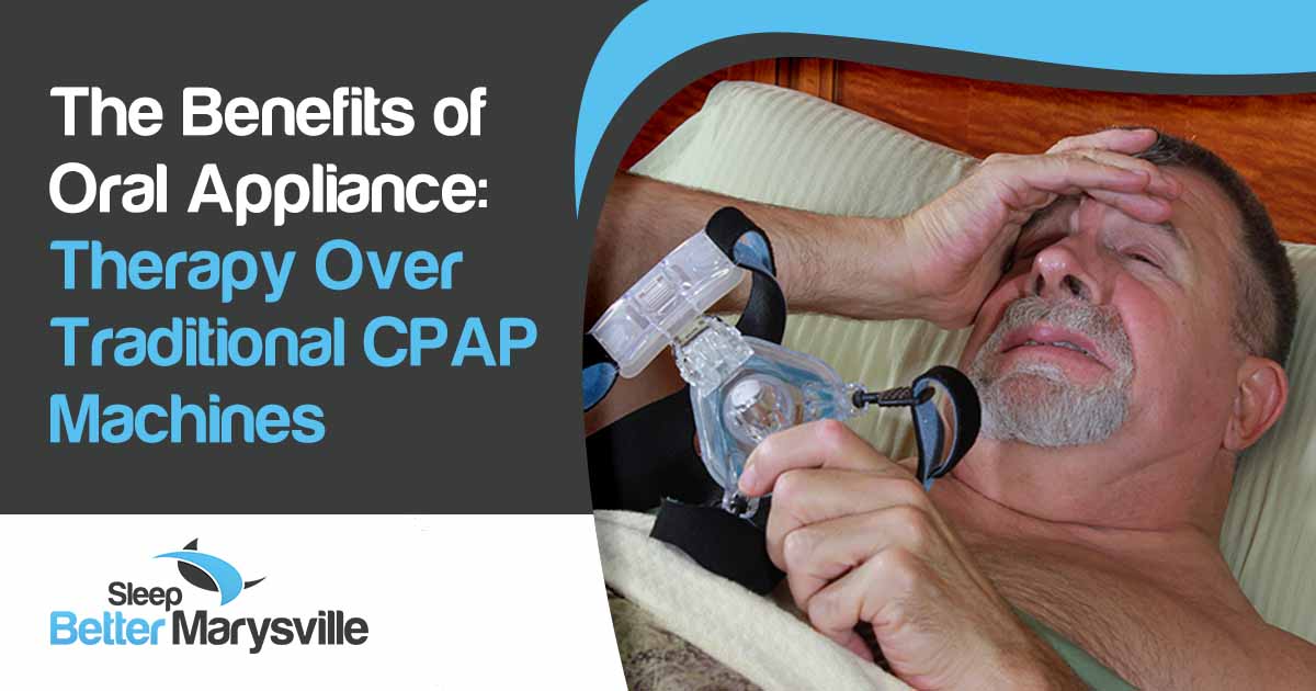 Image of a CPAP machine, featuring Sleep Better Marysville and highlighting the benefits of oral appliance therapy over traditional CPAP machines, ensuring alignment with the page's context.