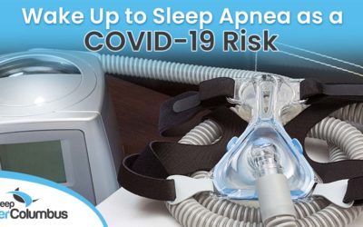 Informative image of an oxygen mask, associated with 'Sleep Better Marysville' and emphasizing the connection between sleep apnea and COVID-19 risk. The visual aligns with the page's context, providing crucial insights into the relationship between sleep health and respiratory well-being during the pandemic.