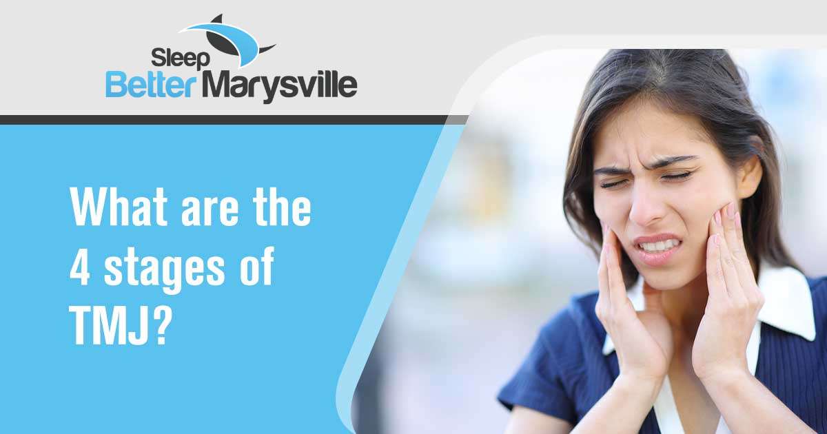 Image of stressed woman suffering TMJ disorder holding her painful jaw. Dealing with TMJ (Temporomandibular Joint) issues can be a nightmare. Sleepless nights, constant discomfort, and limited jaw movement make everyday life a struggle. Imagine waking up tired every morning, unable to enjoy a peaceful night's sleep due to TMJ. The pain, clicking sounds, and difficulty in opening your mouth can leave you feeling frustrated and exhausted. Sleep Better Marysville understands the challenges of TMJ and is here to help. We break down the 4 stages of TMJ, providing you with the knowledge and solutions you need to overcome this condition. With our expert guidance and personalized treatment plans, you can finally experience relief and achieve the quality sleep you deserve. Don't let TMJ control your life any longer. Trust Sleep Better Marysville to guide you through each stage of TMJ and help you find lasting relief. Take the first step towards better sleep and a pain-free life today!