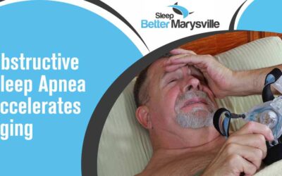 Image of Senior Adult Man frustrated with his CPAP in Bed. Tired of feeling exhausted every morning? Did you know that obstructive sleep apnea could be the culprit behind your restless nights? It's not just about feeling tired; it can actually accelerate the aging process and have a negative impact on your overall health. Imagine waking up every day feeling drained and lethargic, struggling to concentrate throughout the day. Your lack of quality sleep doesn't just affect your energy levels, but it also takes a toll on your appearance, making you appear older than you actually are. Don't let sleep apnea steal your vitality and rob you of a youthful glow. Sleep Better Marysville is here to help. Our team of sleep specialists understands the serious implications of untreated obstructive sleep apnea. Through personalized treatment plans and state-of-the-art technologies, we can address the root cause of your sleeping troubles, allowing you to enjoy restorative sleep and slow down the aging process. Say goodbye to fatigue and hello to rejuvenation with Sleep Better Marysville!